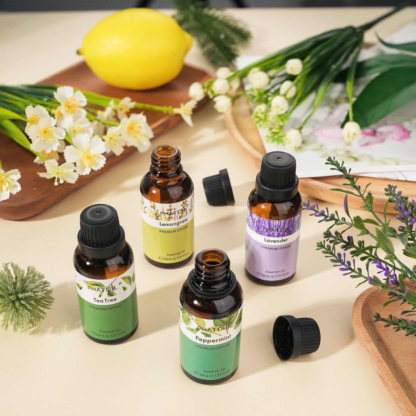 Aromatherapy Pure Essential Oils – Calming Fragrance 30ml (Jasmine, Bergamot, Eucalyptus)